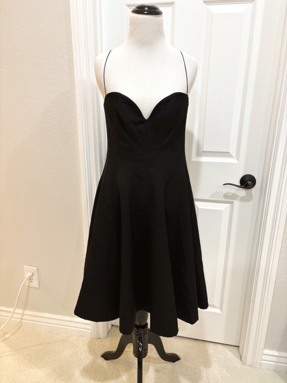 NWT Jeri Malone Black Spaghetti-Strap Ballerina Dress